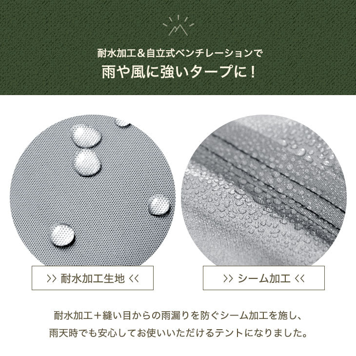 ［サイドシート2枚 おもり4個セット］ ワンタッチタープテント 1.5m×1.5ｍ コンパクト 軽量 簡単 収納バッグ付き 日除け〔74100069〕 - Image 12