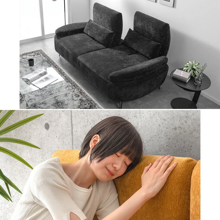 ［幅210cm］ラメ入り ソファベッド 2人掛け ハイバック スチール脚 クッション付【超大型商品】〔74800089〕 - Image 13