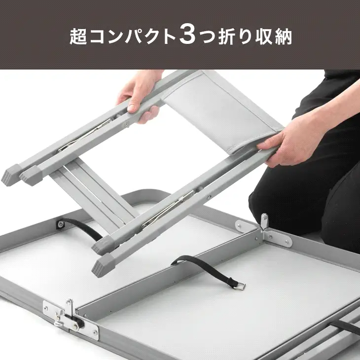 置くだけでワゴンがテーブルに！ 当店100Lキャリーワゴン専用 テーブルトップ & チェア 2脚セット 【商品番号：45600000専用】〔75200040〕 - Image 9