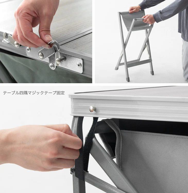 置くだけでワゴンがテーブルに！ 当店200Lキャリーワゴン専用 テーブルトップ & チェア 2脚セット 【商品番号：45600002専用】〔75200041〕 - Image 12