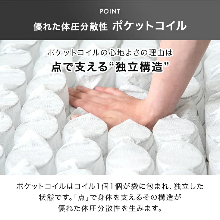 【新発売記念プライス】［シングル］スーパーハード ポケットコイル マットレス 三つ折り 極厚25cm ニット生地〔77500129〕 - Image 15