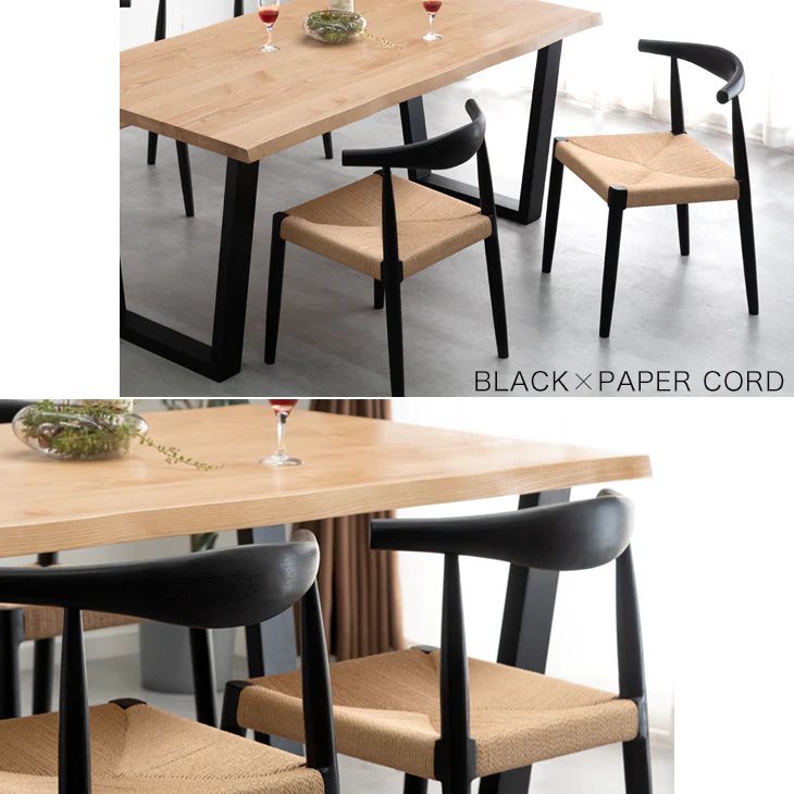 ≪選べる3タイプ≫［4脚セット］ダイニングチェア 天然木アッシュ 完成品 木製 天然木 ペーパーコード ファブリック PVC 椅子 チェア 食卓椅子〔80500041〕 - Image 5