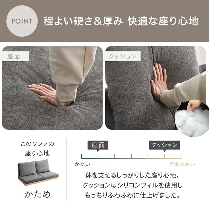 [幅180cm] ハイバック フロアソファ 洗える カバーリング  3人掛け ソファベッド ローソファ ファブリック クッション〔82500027〕 - Image 16