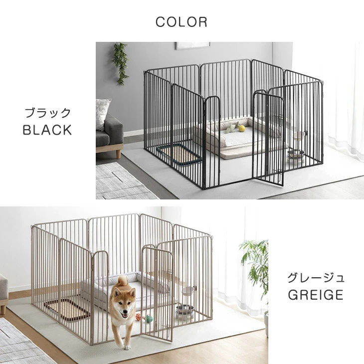 ［高さ100cm］超ハイタイプ ペットサークル 大型犬対応 出入りラクラク スチール ケージ 屋内外兼用 組み替えOK〔83900002〕 - Image 16