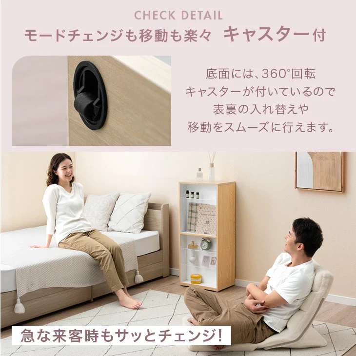 幅40cm 推せる/隠せるオタばれ防止ラック 回転式 アクリル 背面ミラー コレクションケース 北欧〔84300038〕 - Image 8