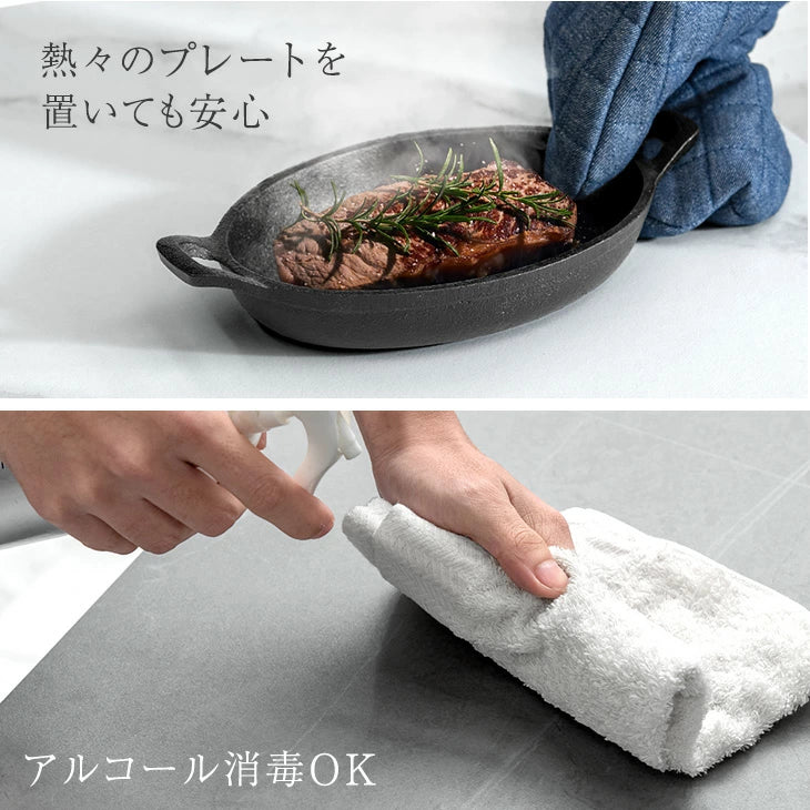 【アウトレット 旧仕様品】［幅160cm］【玄関渡し】ダイニングテーブル 単品 4人掛け セラミック天板 長方形 大理石調 ストーン調 黒脚【超大型商品】〔8440001404〕 - Image 9