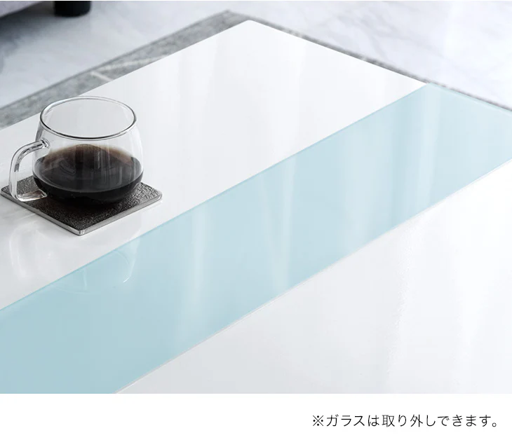 ［幅120］センターテーブル 大理石調 収納付き 引き出し ローテーブル 長方形 コンパクト〔85800001〕 - Image 4