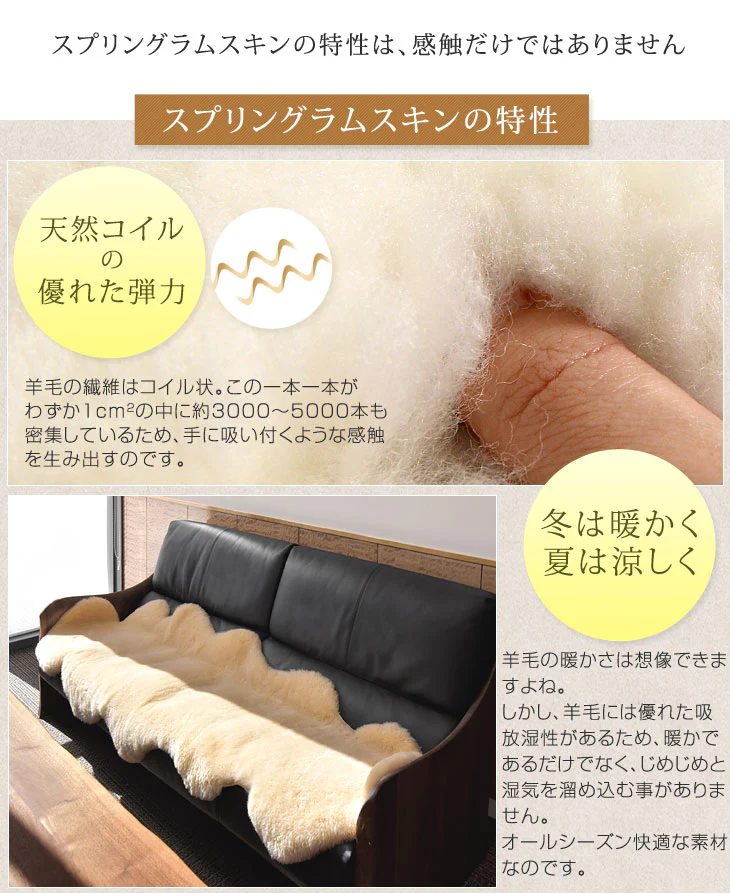 ムートンラグ 約120×180 日本製 厚手 抗菌 防ダニ 4匹物 洗濯できる 〔87250017〕 - Image 11