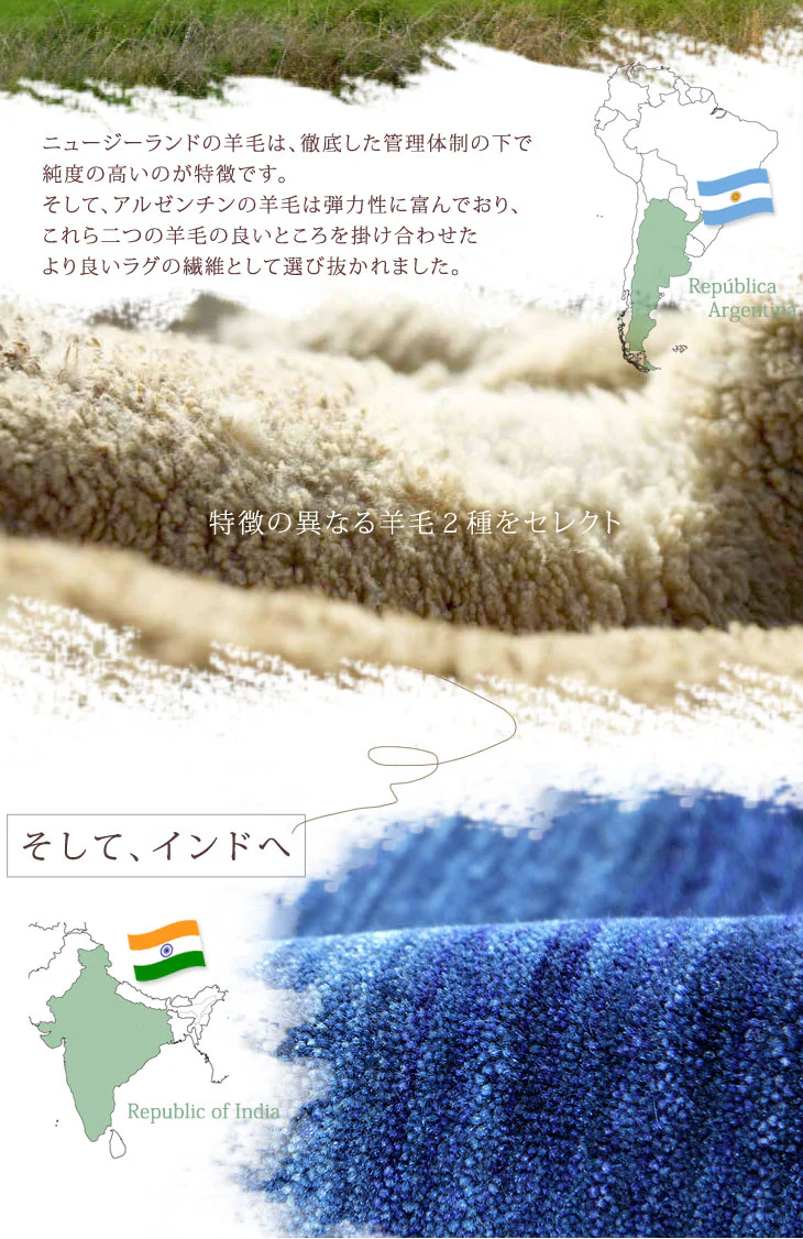 手織り ウールラグ ギャベ ラグ 130×190 厚手 ウール 100％ グラデーション 長方形 北欧 ラグマット カーペット ギャッベ インドギャベ 絨毯 じゅうたん おしゃれ〔87250018〕 - Image 13