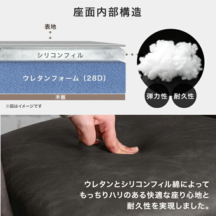 ［2脚セット］回転式 ダイニングチェア 肘付き 回転チェア ファブリック レザー調〔83200102〕 - Image 11