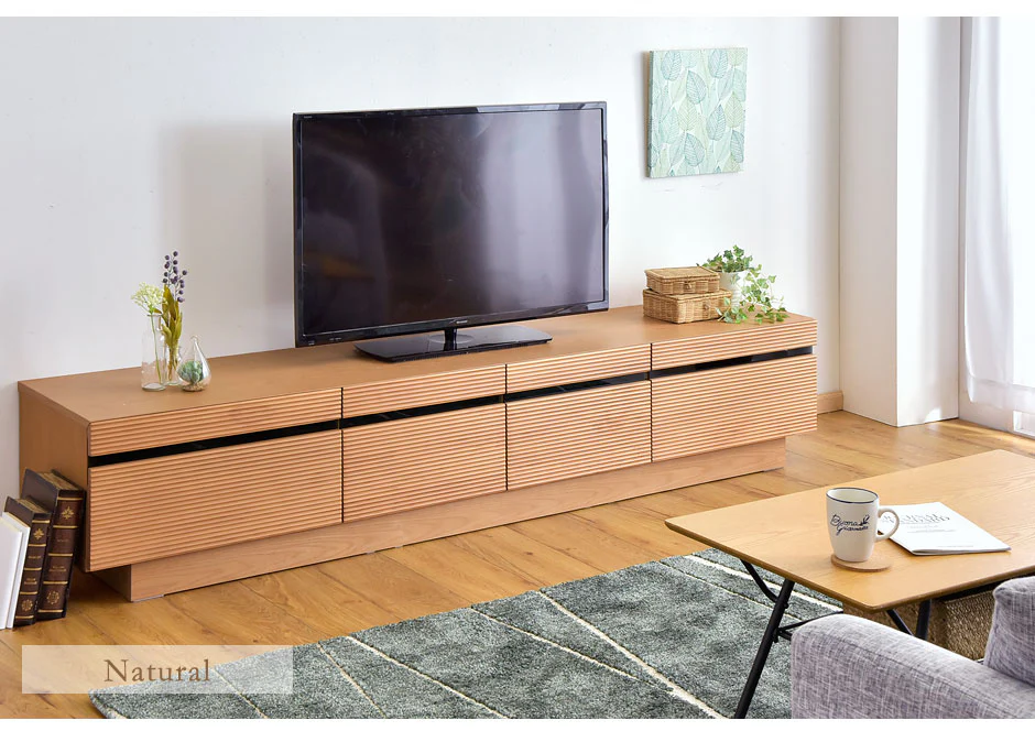 幅210cm 完成品 アルダー 無垢 テレビ台 木製 TV台【搬入設置込み】【超大型商品】〔99901212〕 - Image 4